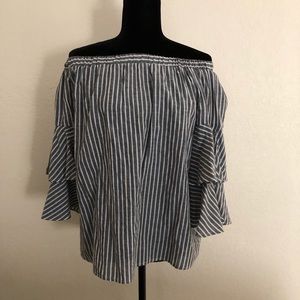Off the shoulder striped top